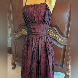 Vintage 1950's 1960's Amazing Prom Holiday Dress Satin Red Black